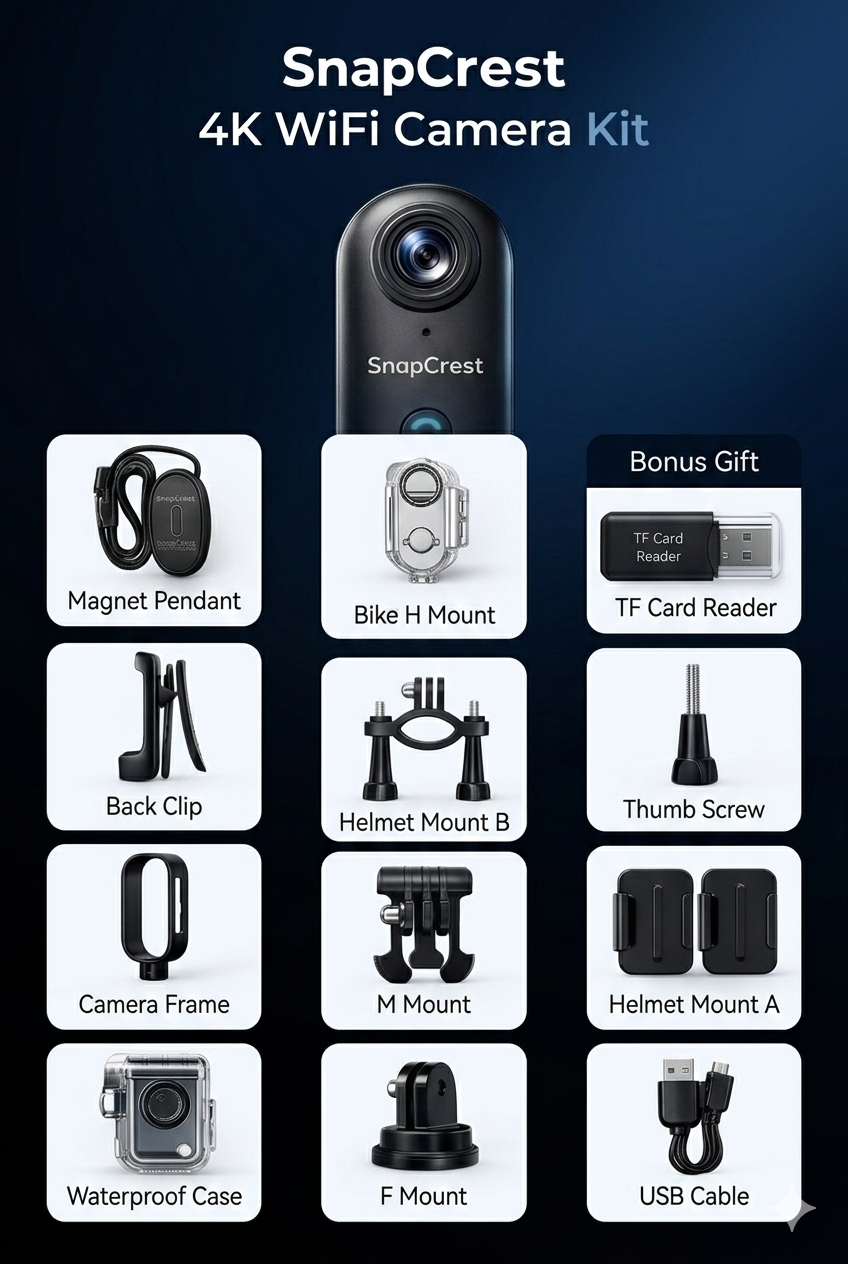 SnapCrest 4K Magnetic Body Cam - The Ultimate Sports & Action Camera