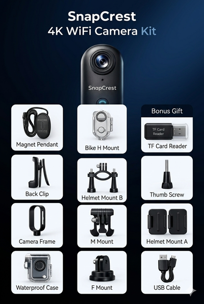 SnapCrest 4K Magnetic Body Cam - The Ultimate Sports & Action Camera